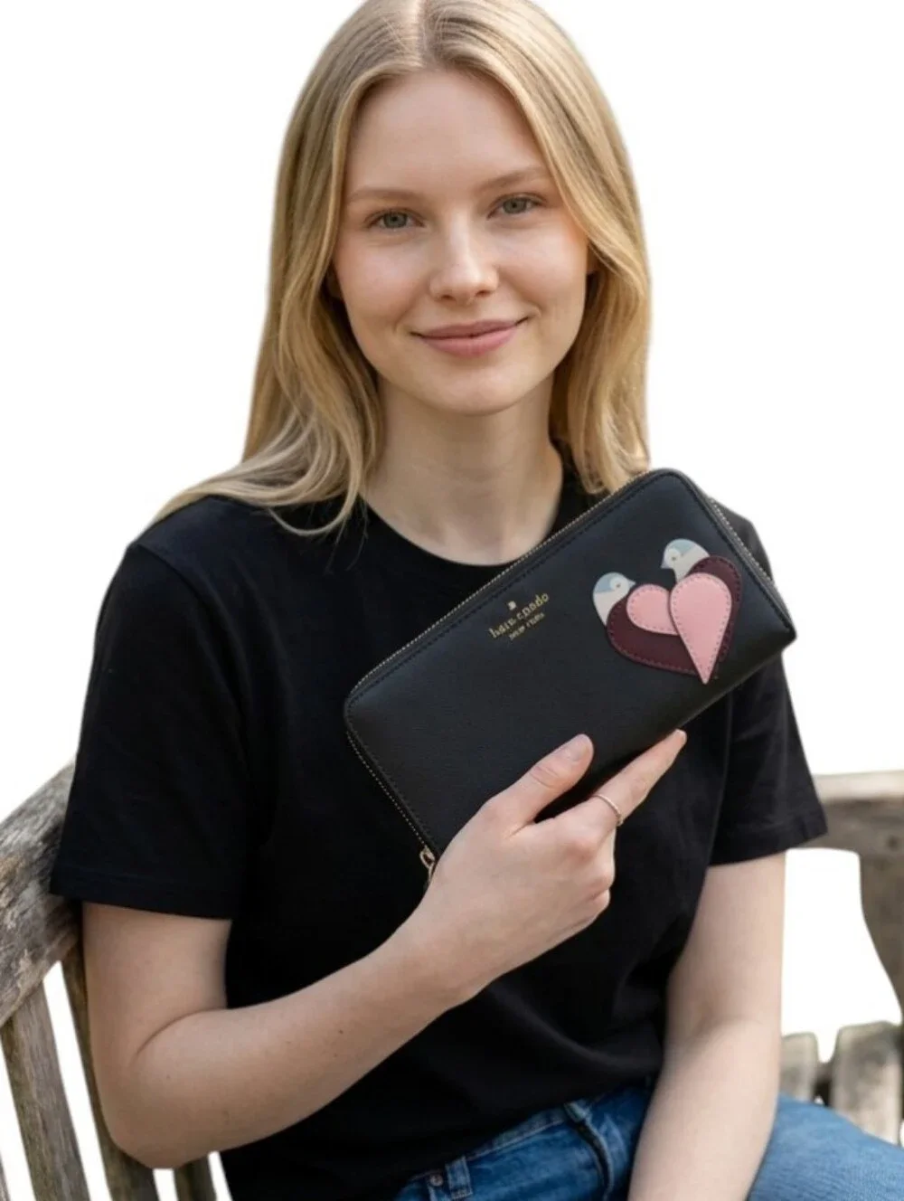 Kate Spade New York Nightcap Navy Large Continental Love Birds Wallet